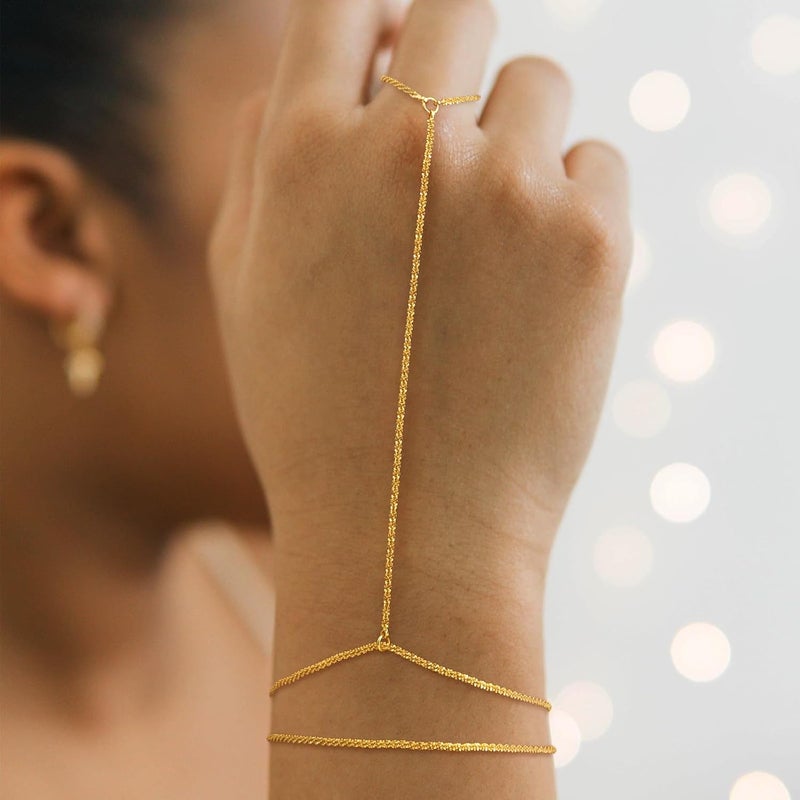 MBW Gold Bracelets for Women Trendy, Dainty 14K Gold Plated Bracelet Stack Beaded Chain Bracelet Set Thin Small Cute Paperclip Bracelets Fashion Waterproof Jewelry Gift Gold Accessories for Women - Image 2